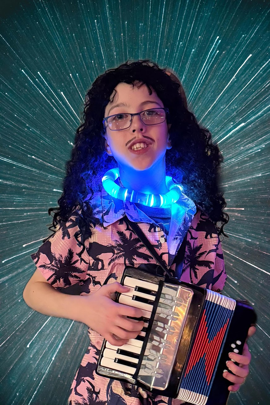 Judah as Weird Al Yankovic with accordion